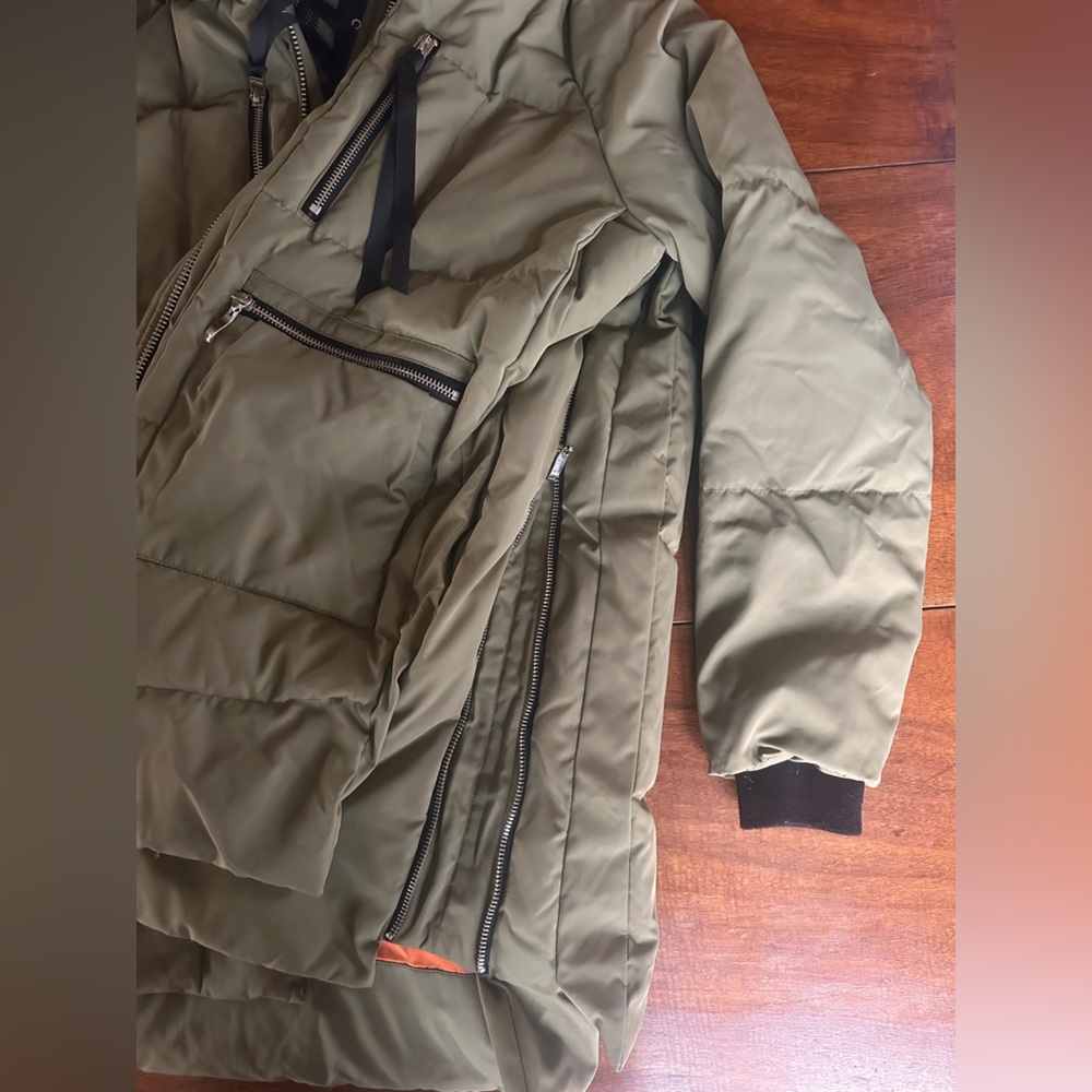 Orolay Women’s Thickened Olive Green Down Oversized Puffer Jacket Winter Warm - Picture 7 of 15